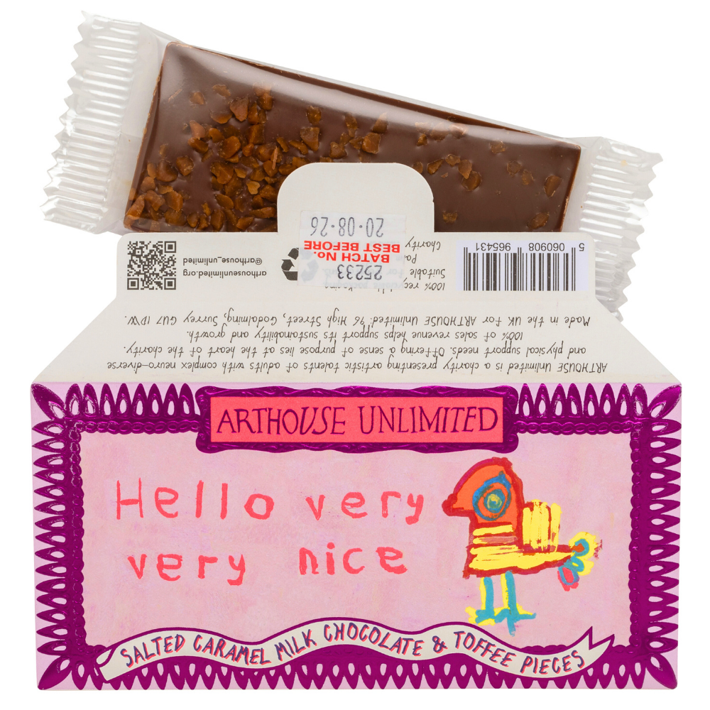 Joy Sized Bar - 'Hello, Very Very Nice' Salted Caramel Milk Chocolate & Toffee Pieces