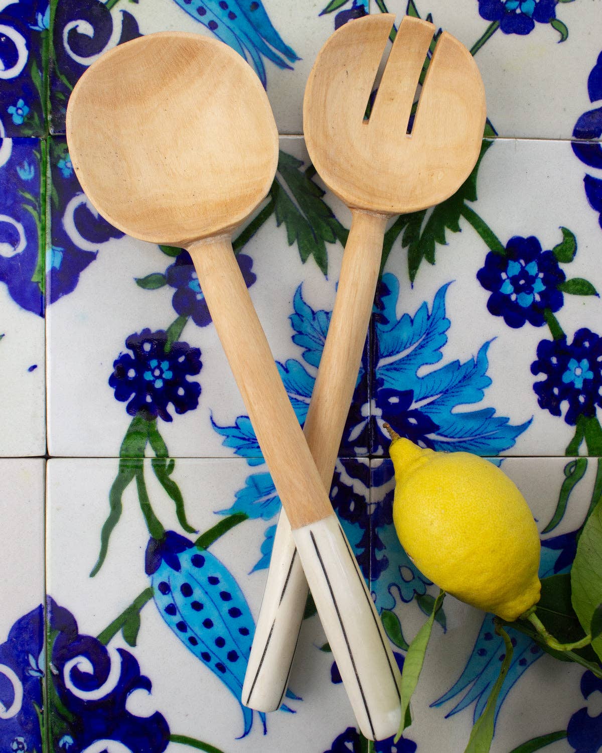 Large Olive Wood Salad Servers