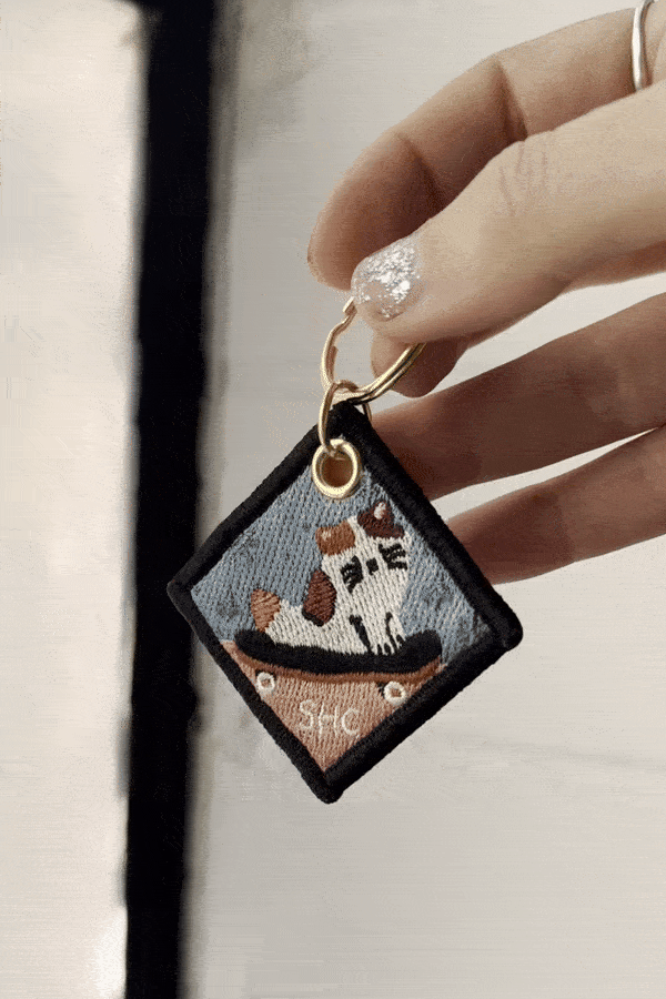 On My Way To Overreact Embroidered Keychain