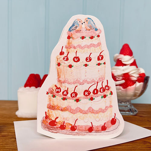 Just Married Wedding Cake Card