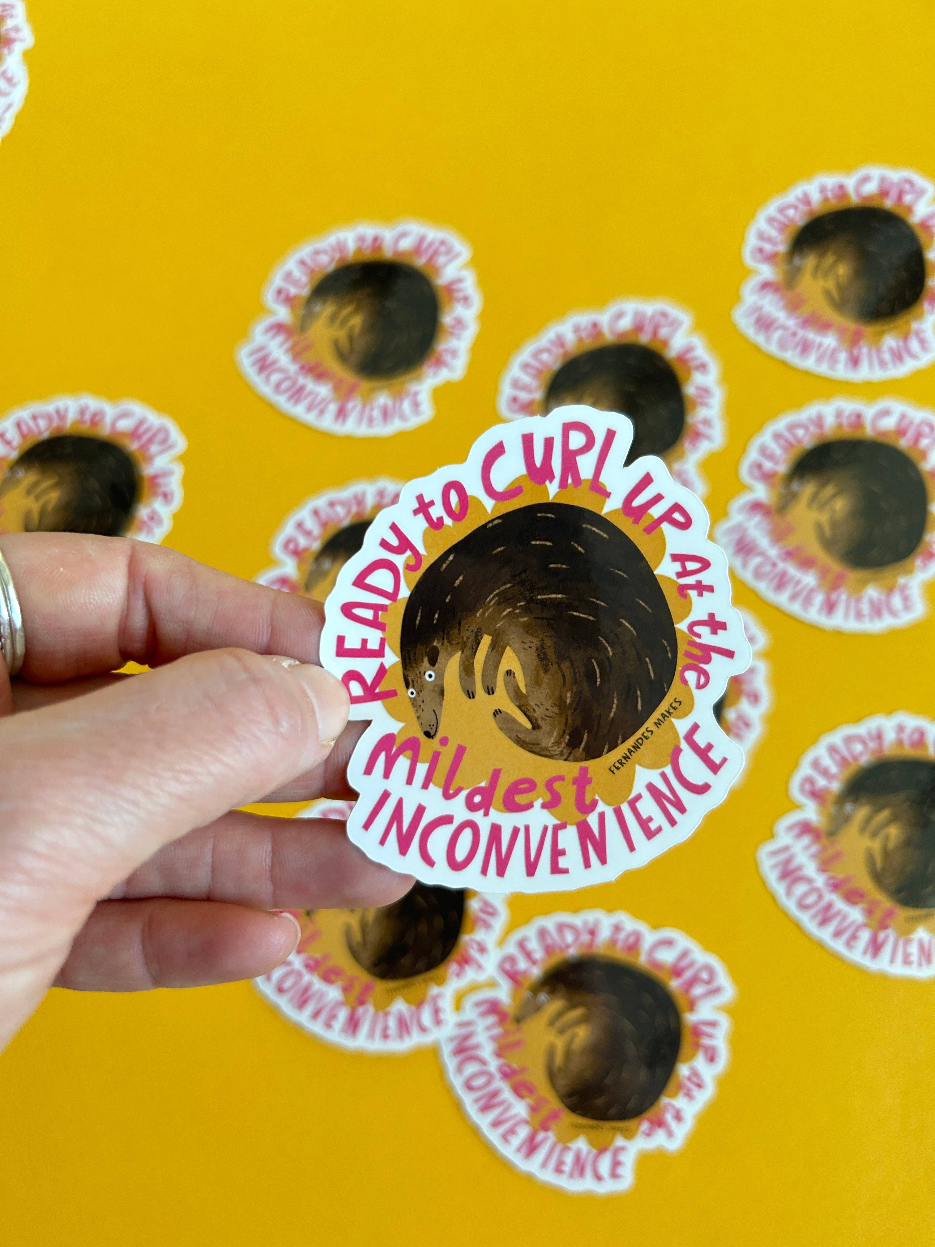 Curl Up Inconvenience Sticker