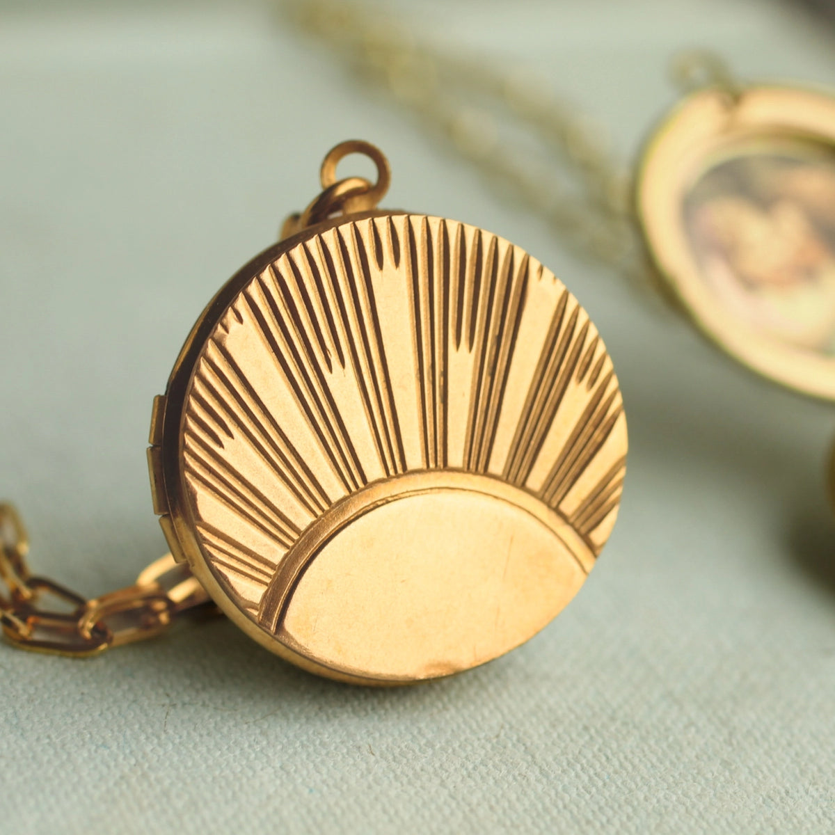 Art Deco Sun Locket