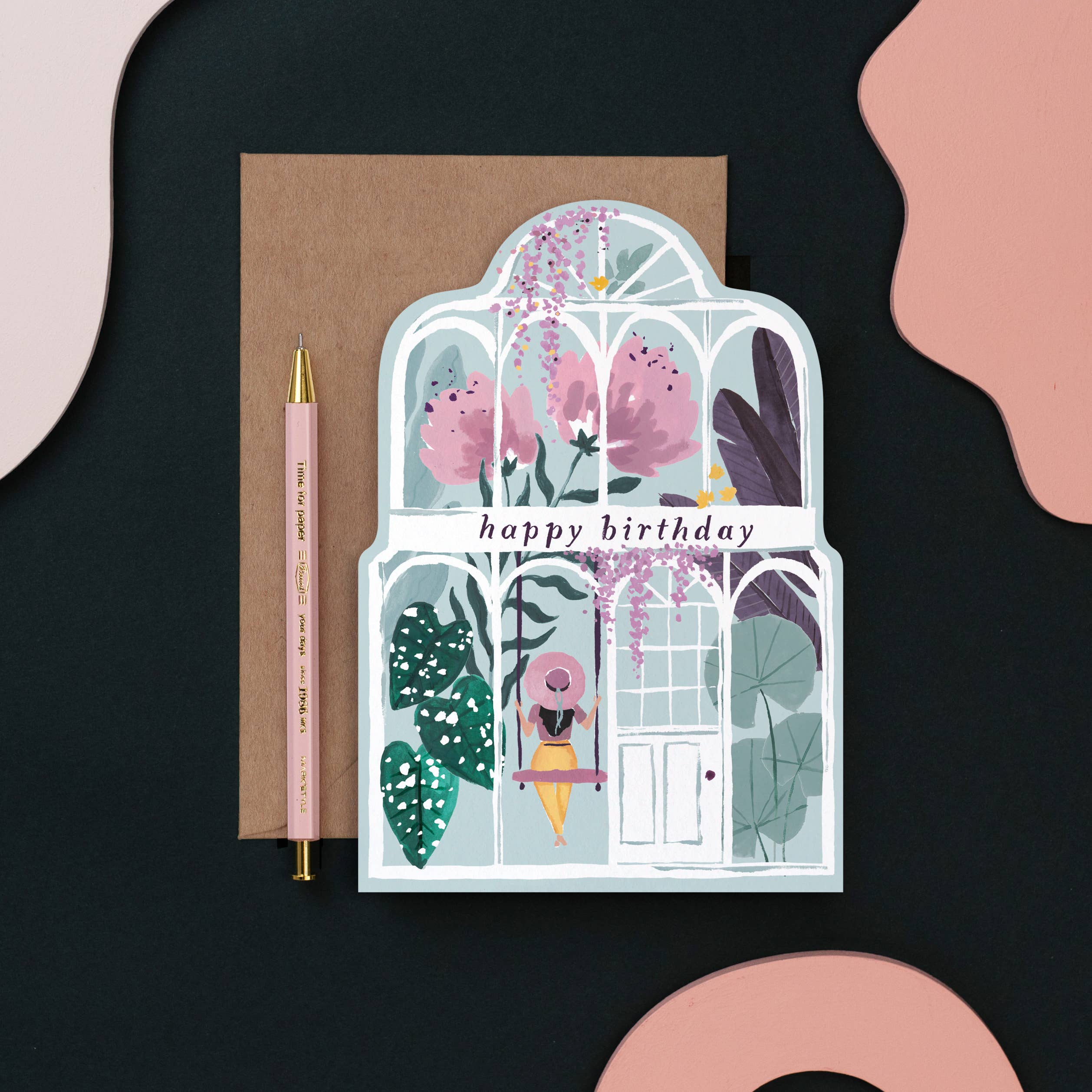 Greenhouse Birthday Die-Cut Card