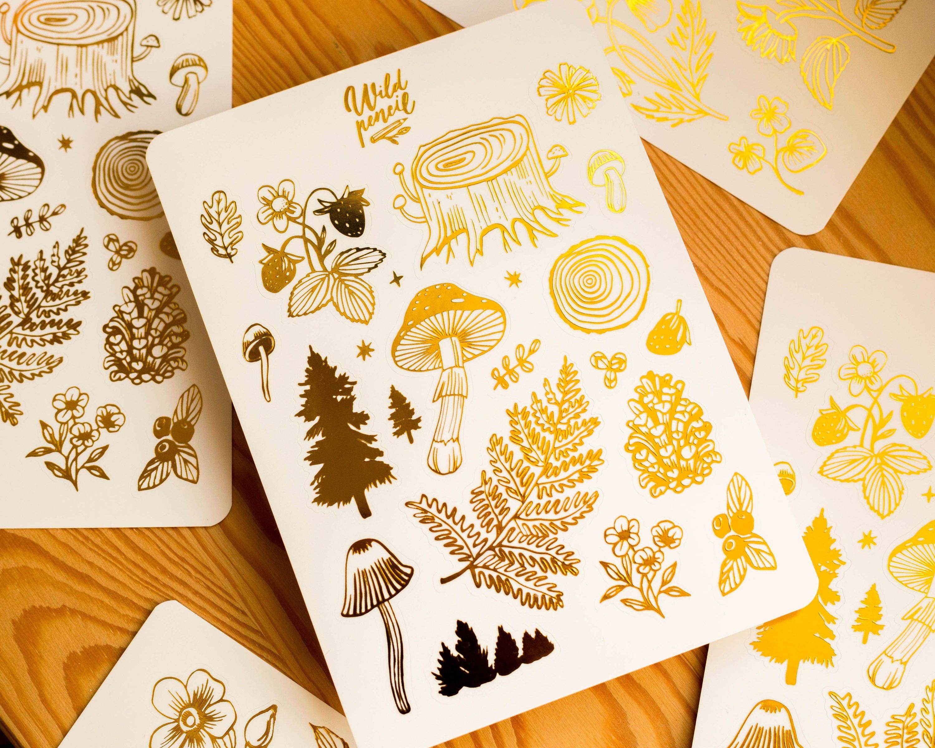 Golden Forest Foil Sticker Sheet