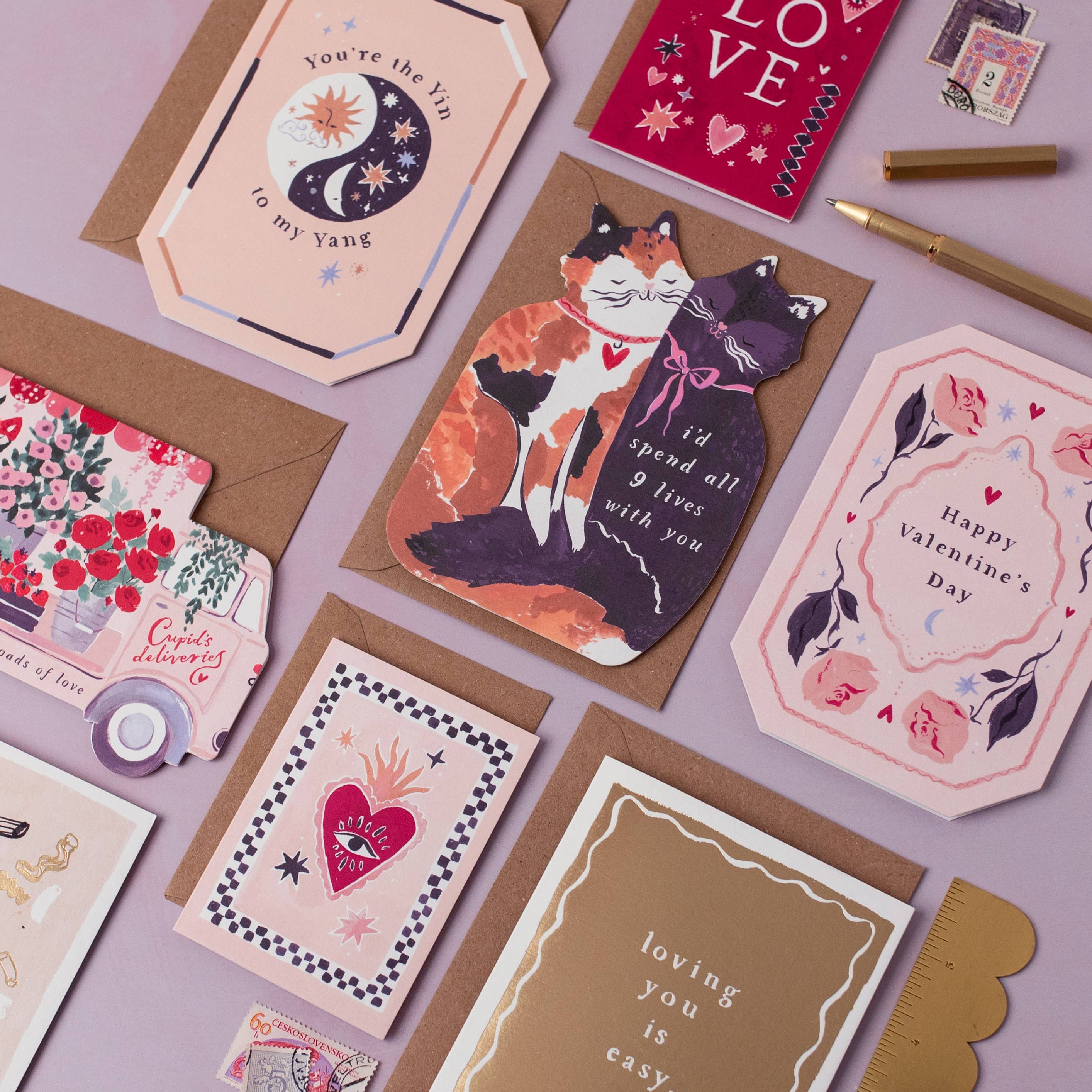 Nine Lives Cats Card