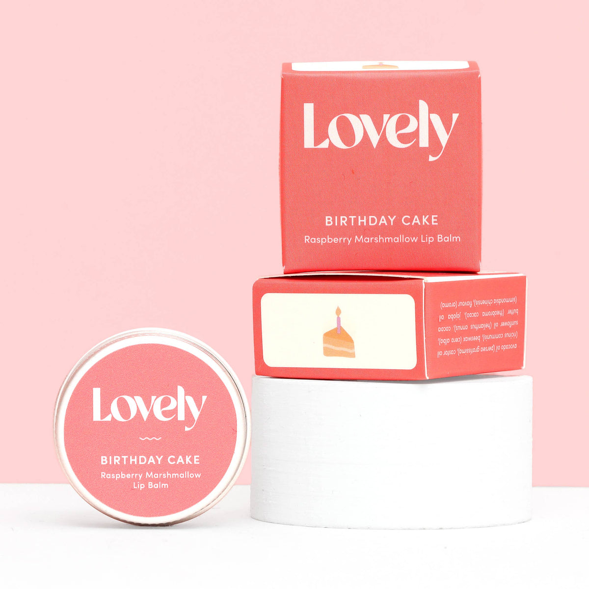 Birthday Cake Lip Balm - Raspberry Marshmallow
