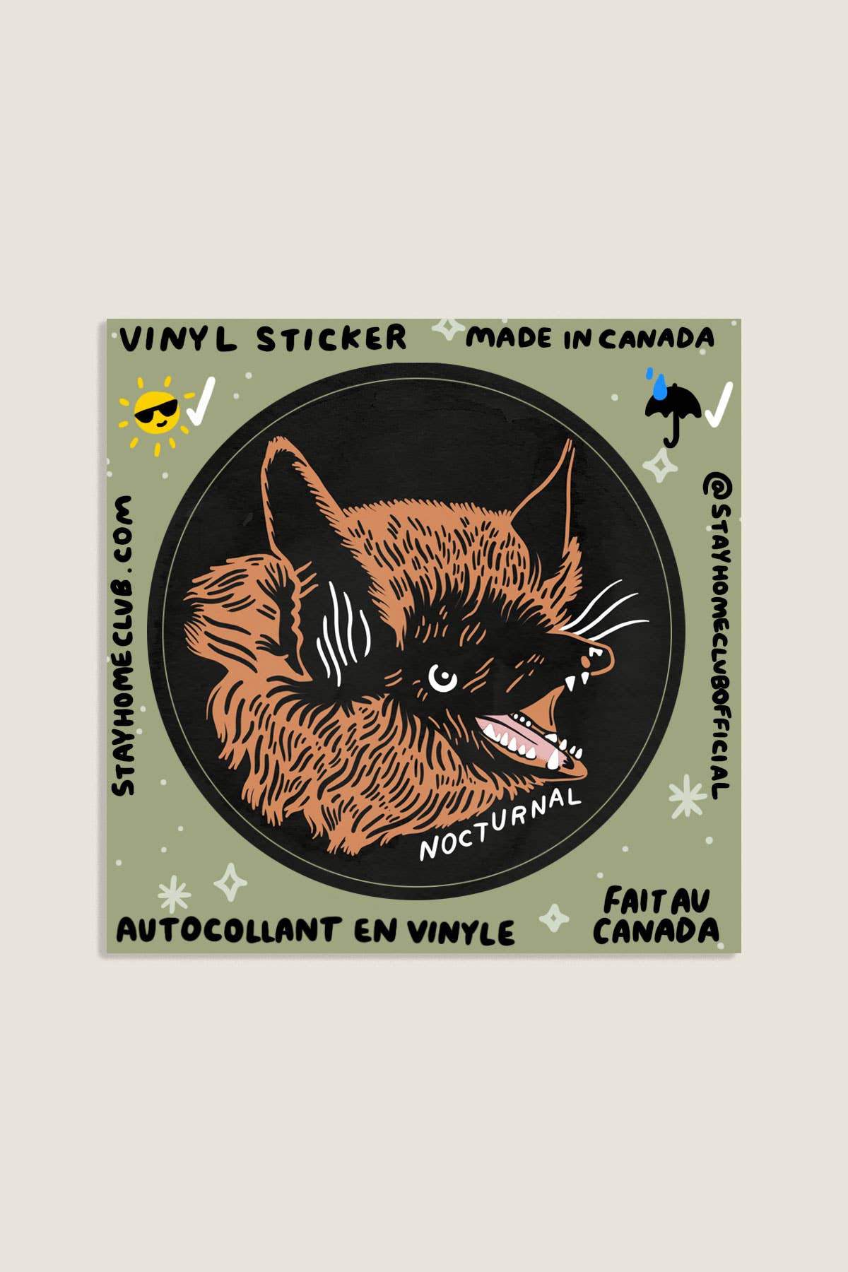 Nocturnal Vinyl Sticker