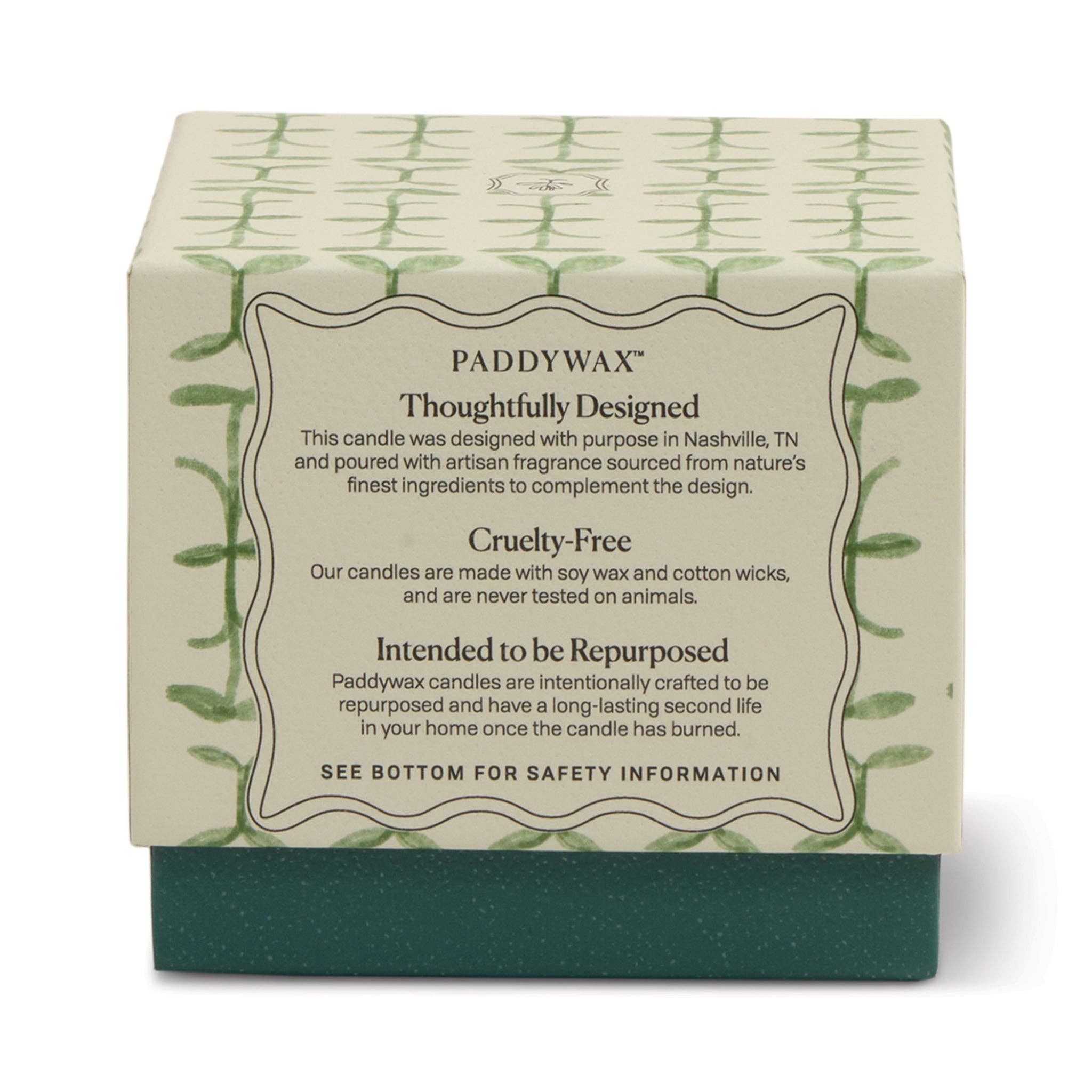 Green & Dark Green Glass Candle - Verbena & Lemongrass