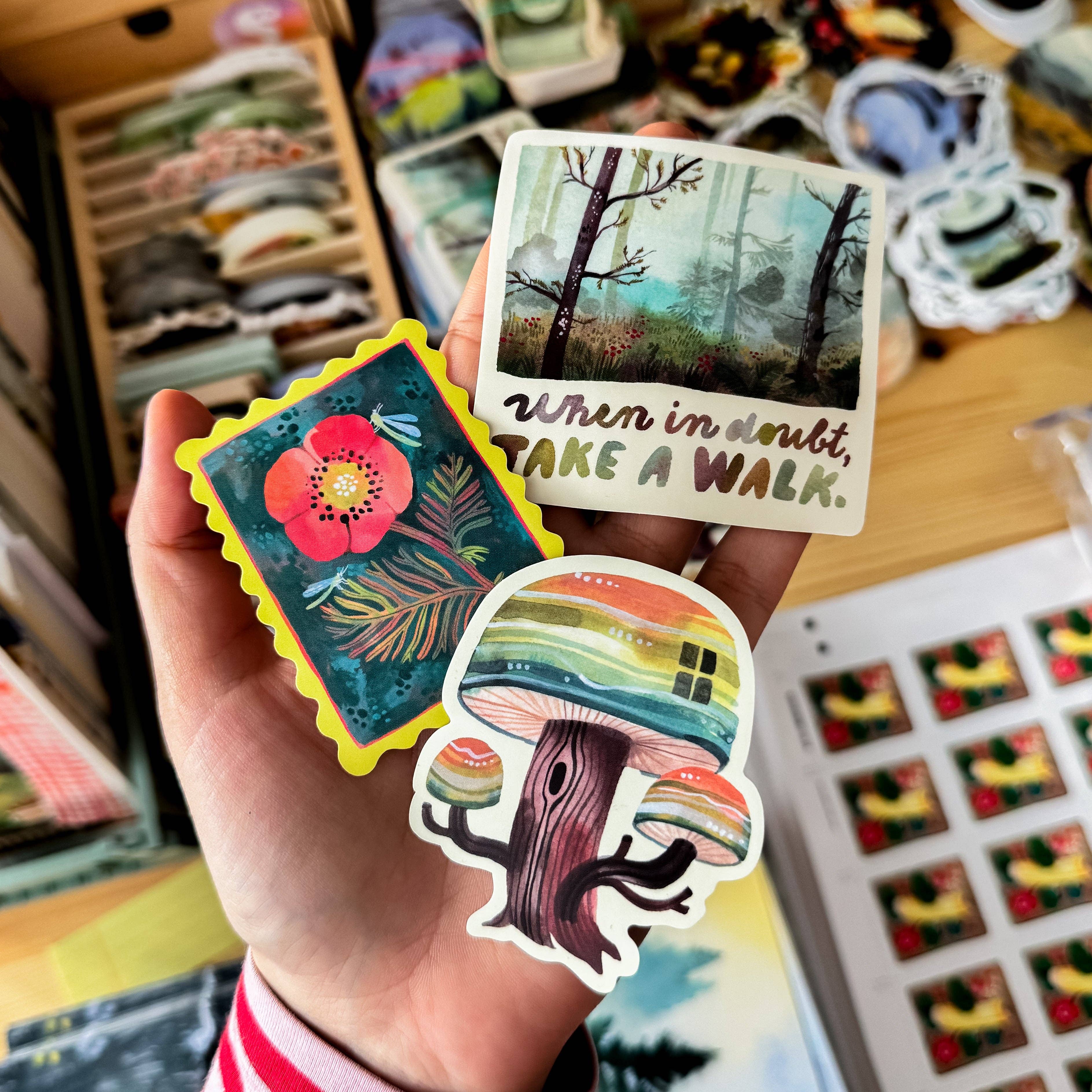 Poppy Stamp Vinyl Sticker