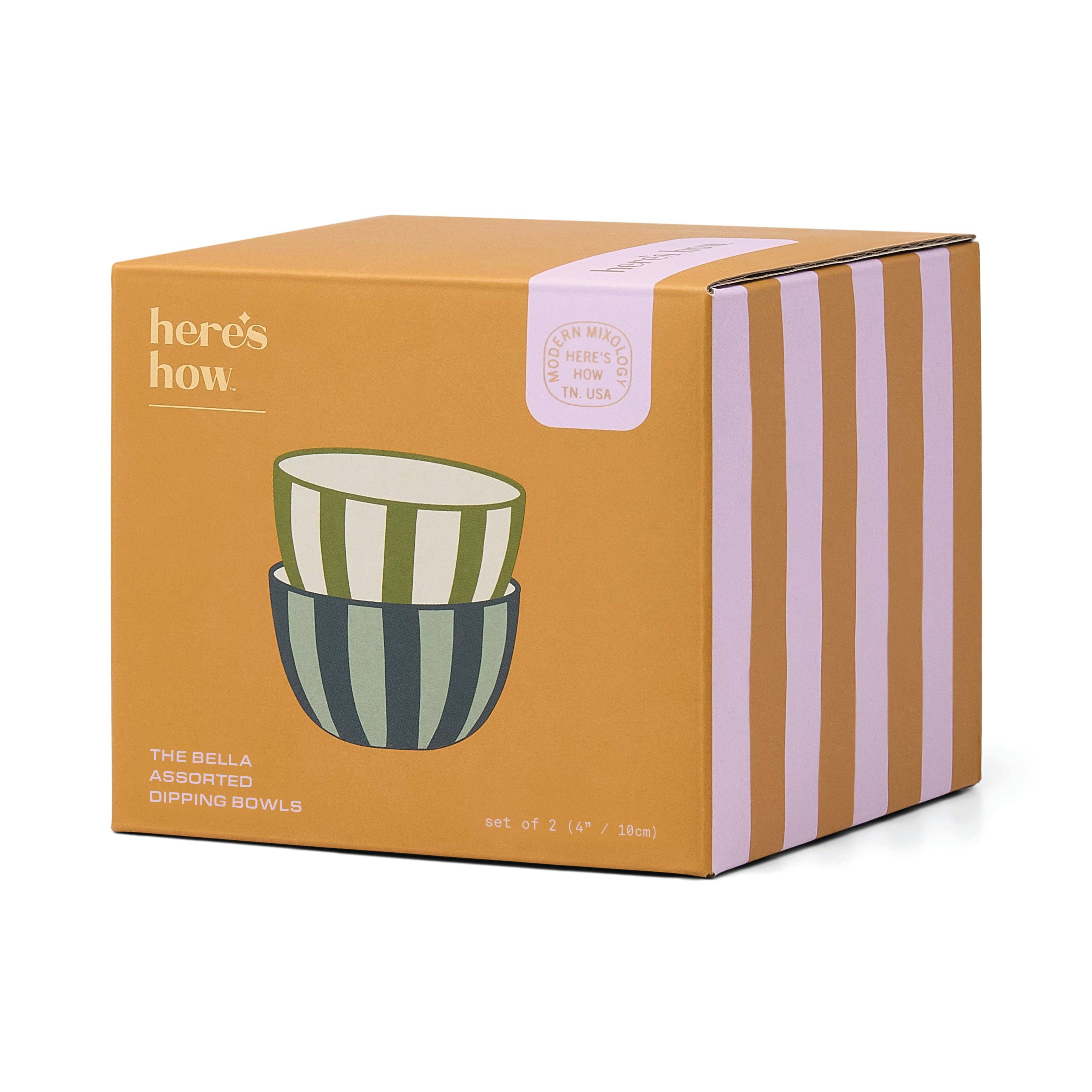 Set Of 2 Dipping Bowls - Olive & Blue