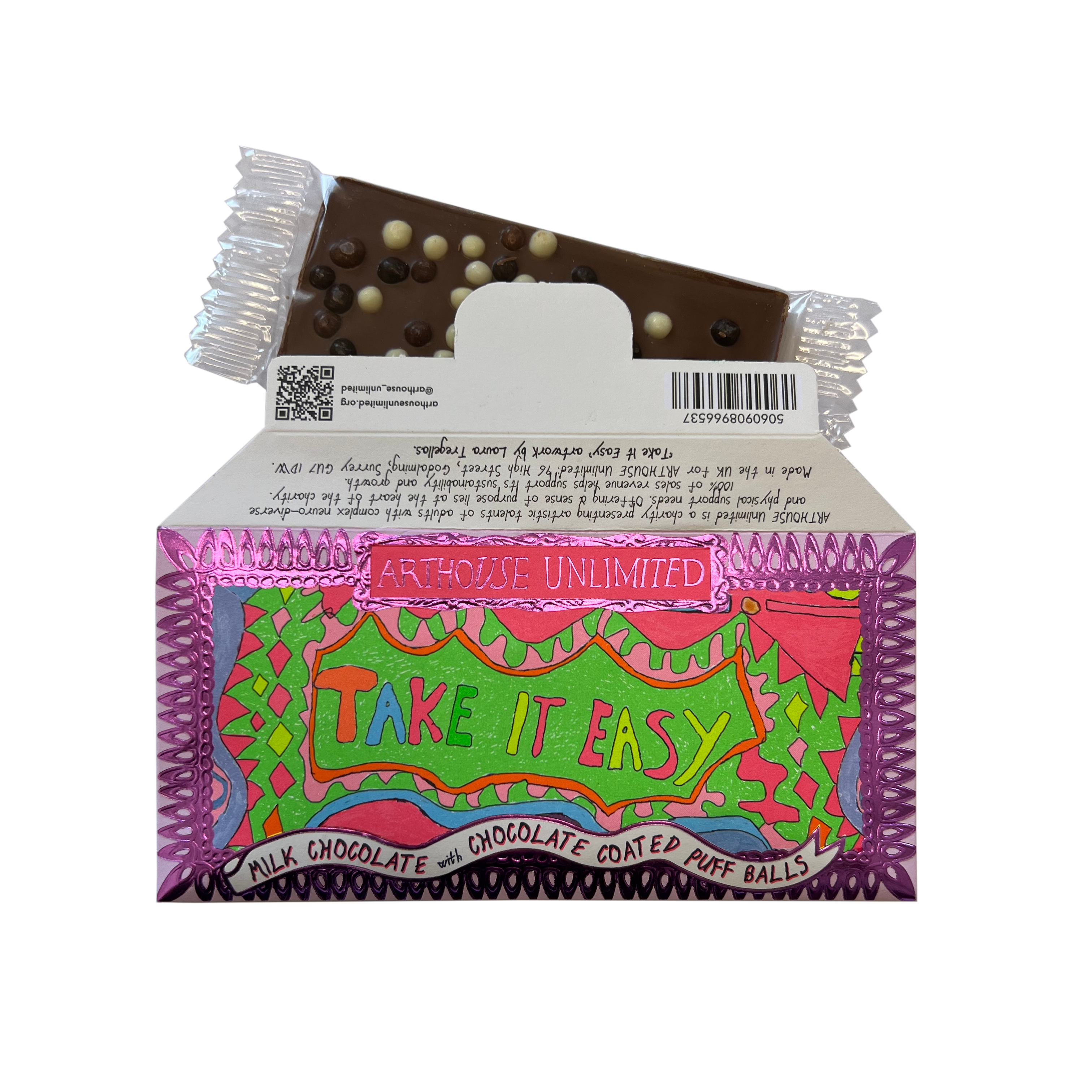Joy Sized Bar - 'Take It Easy' Milk Chocolate with Chocolate Coated Puff Balls