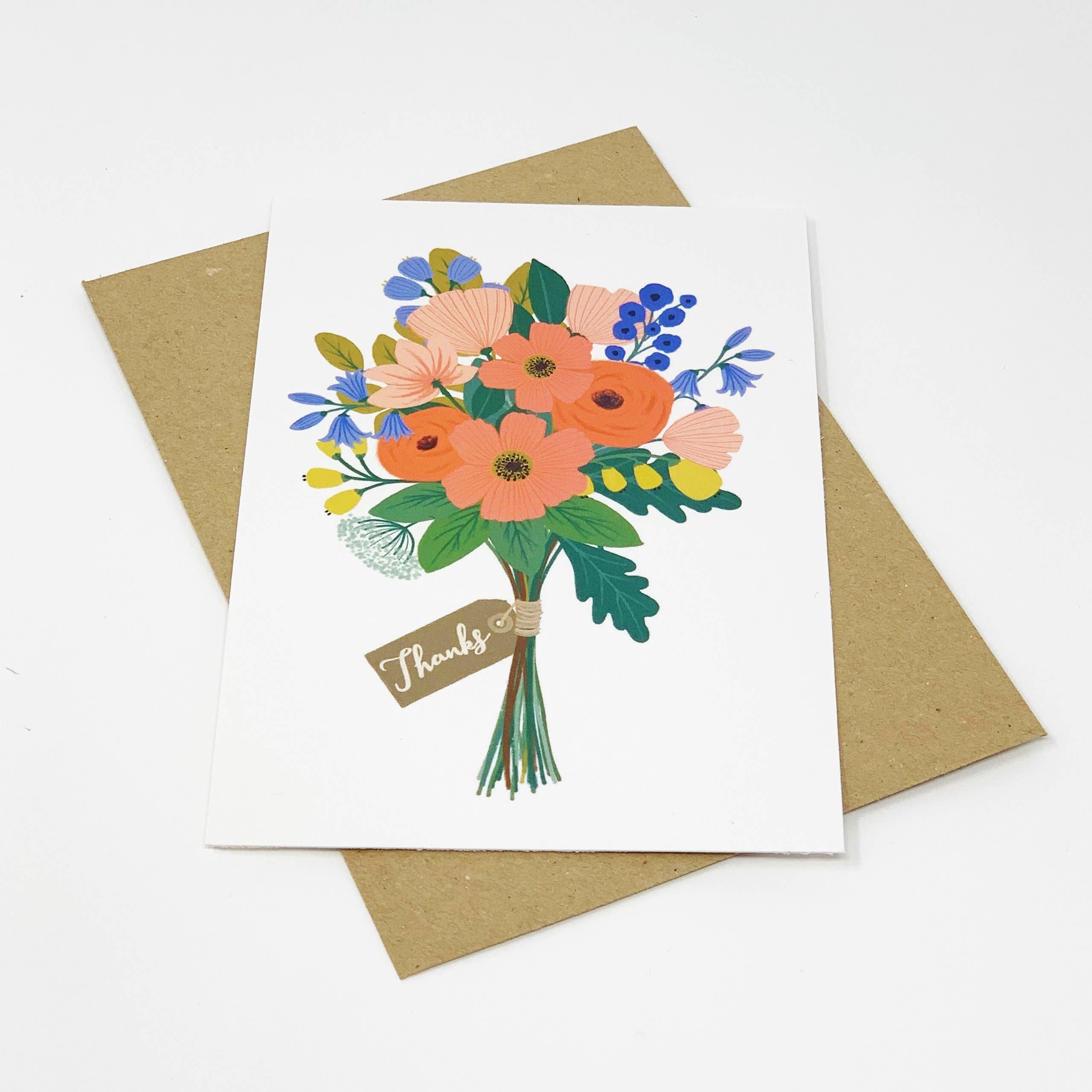 Bunch Of Flowers Thank You Card