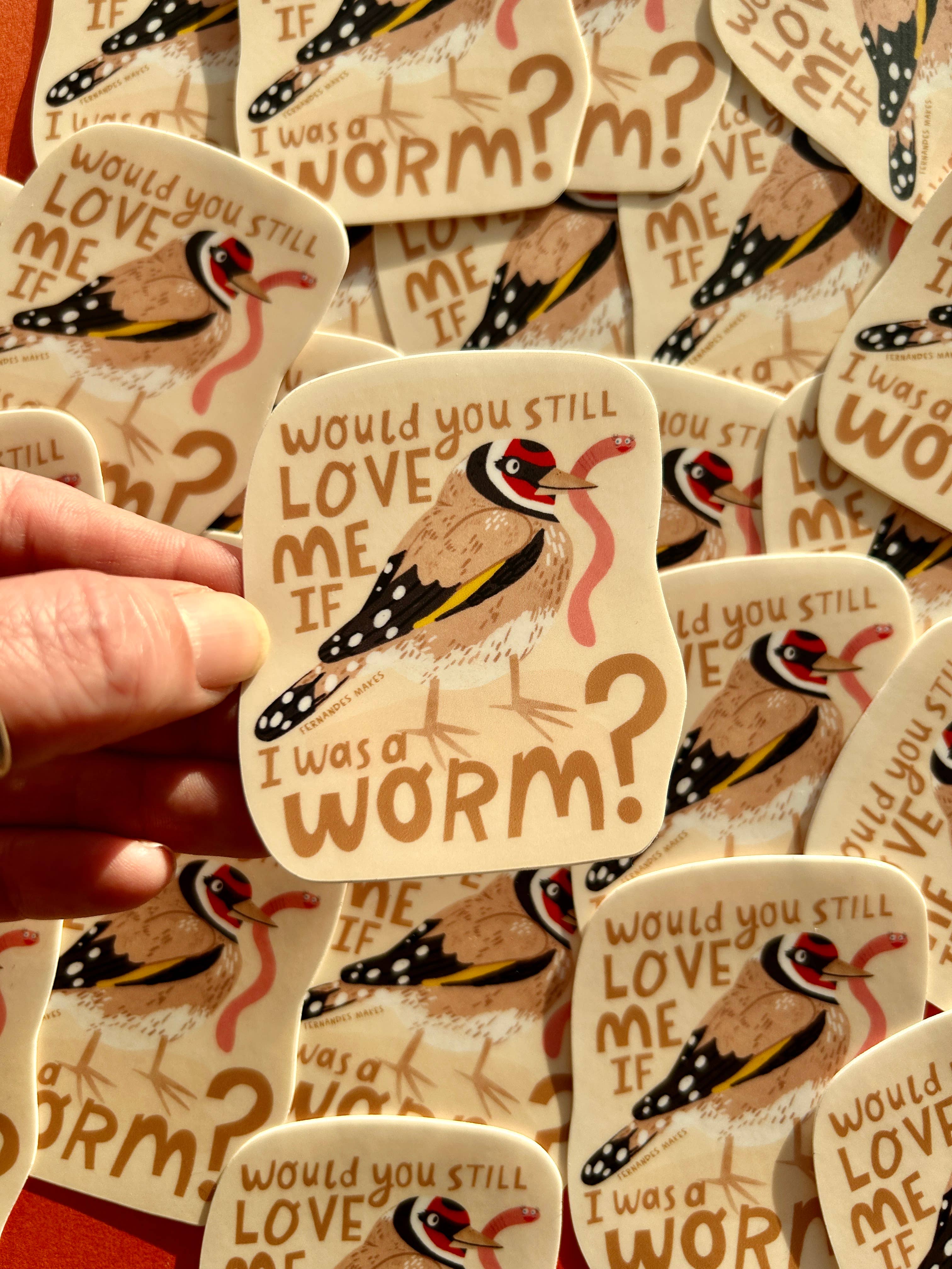 Would You Love Me Worm Vinyl Sticker 