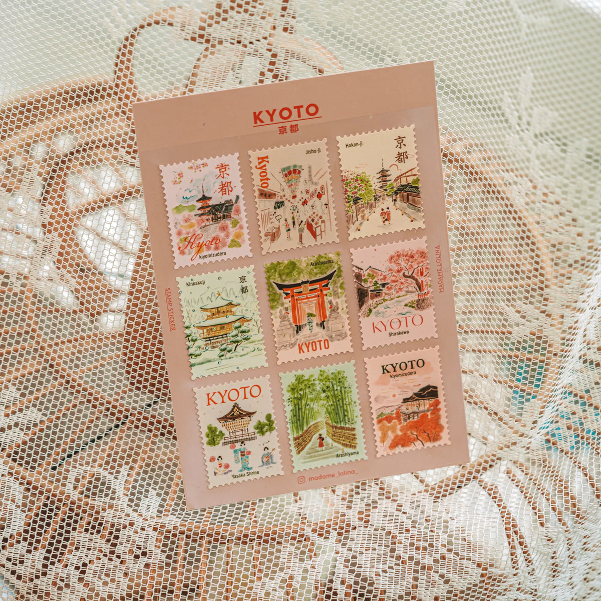 Postage Stamp Stickers - Kyoto