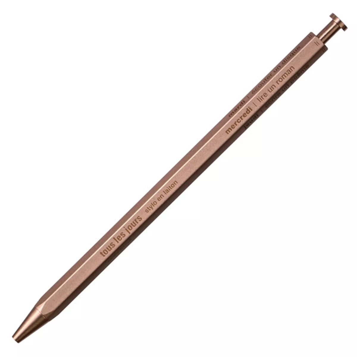 Tous Les Jour Brass Ball Point Pen - Champagne Pink