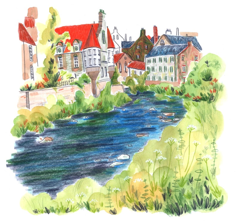 Dean Village Watercolour Print