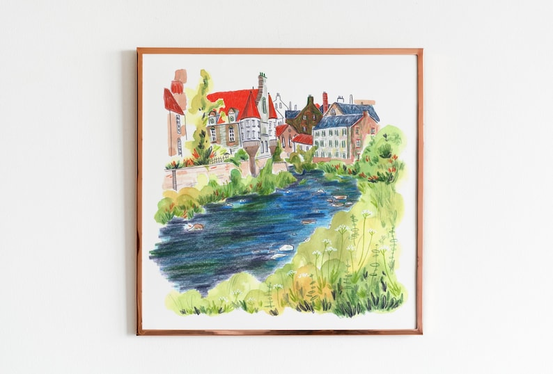 Dean Village Watercolour Print