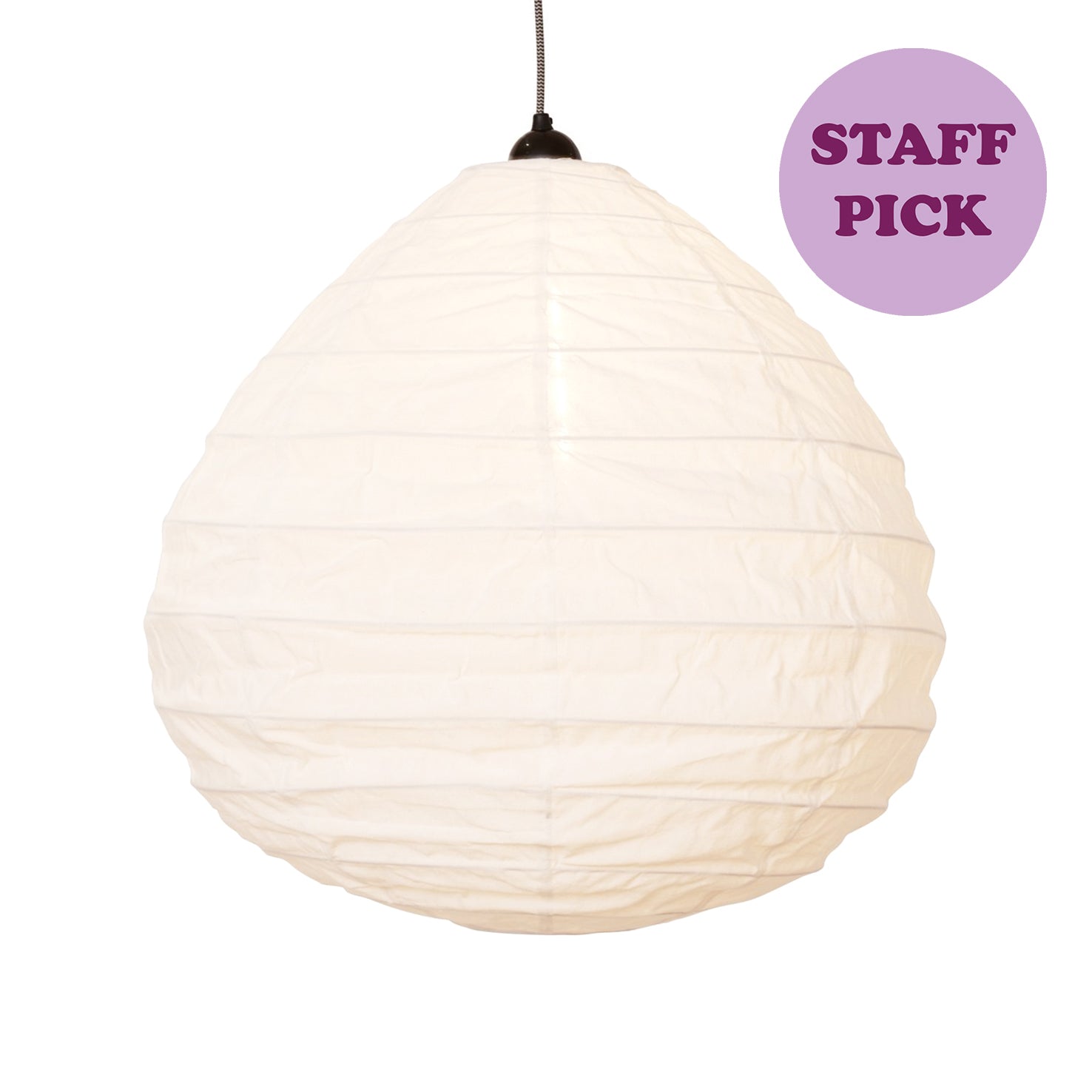Small 60cm Pear Shaped Cream Cotton Pendant Lampshade