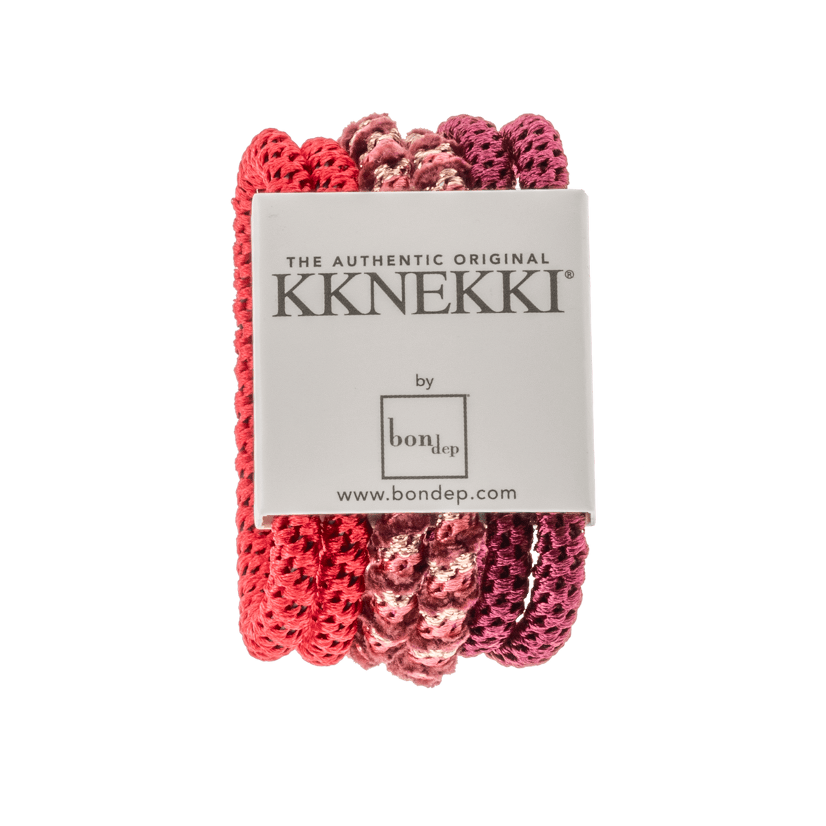 Set Of 6 Shades Of Red Slim Kknekki Hair Ties