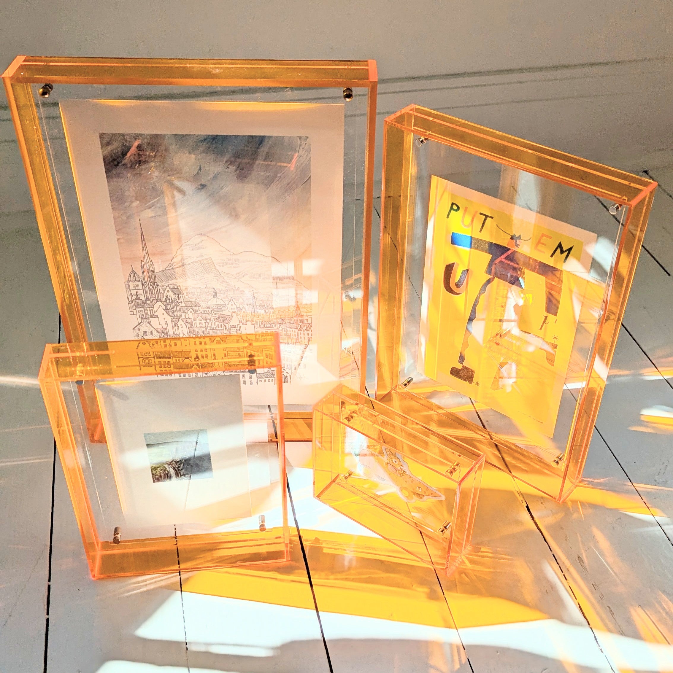 Small Orange Acrylic Frame