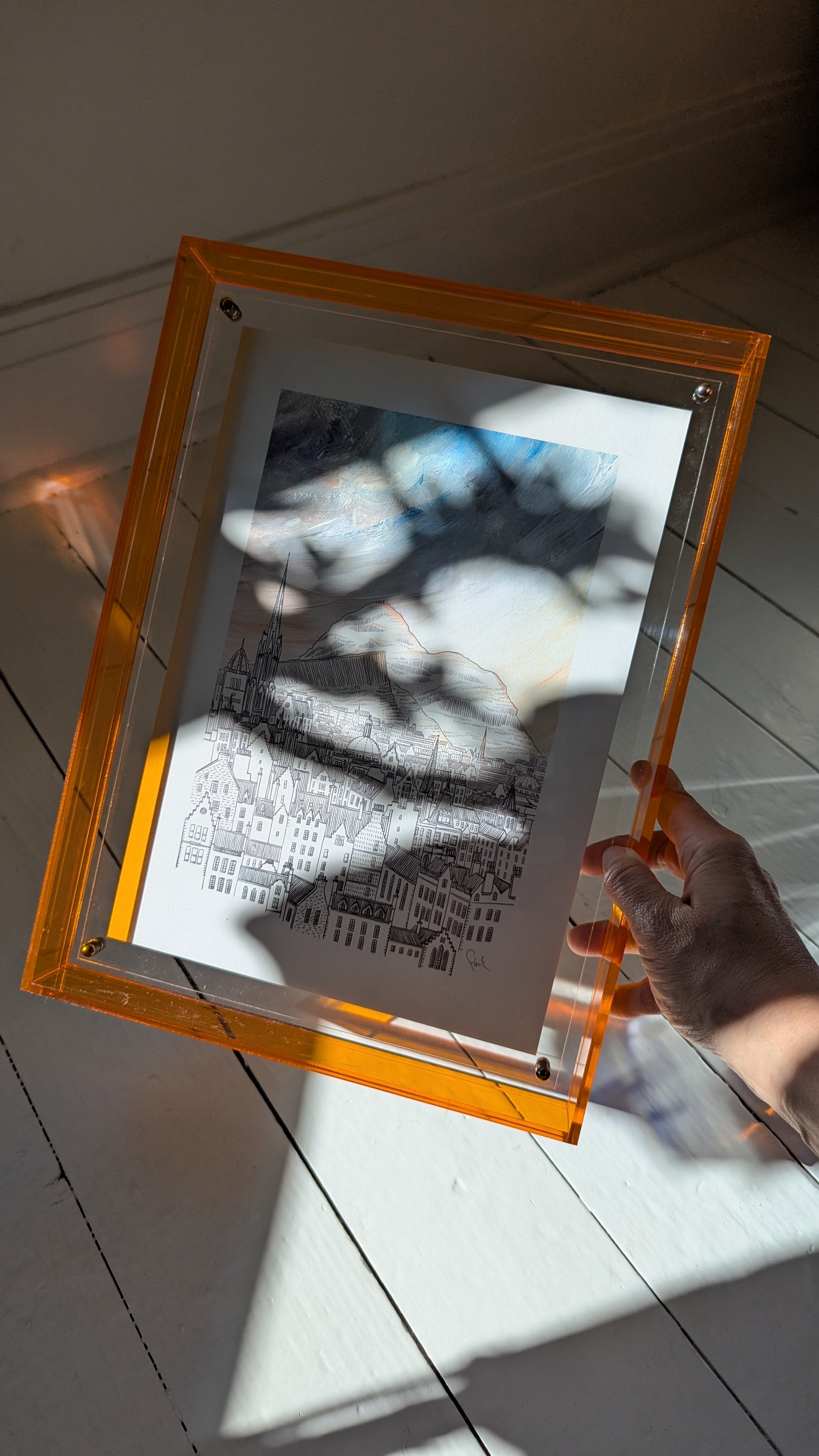 Large Orange Acrylic Frame