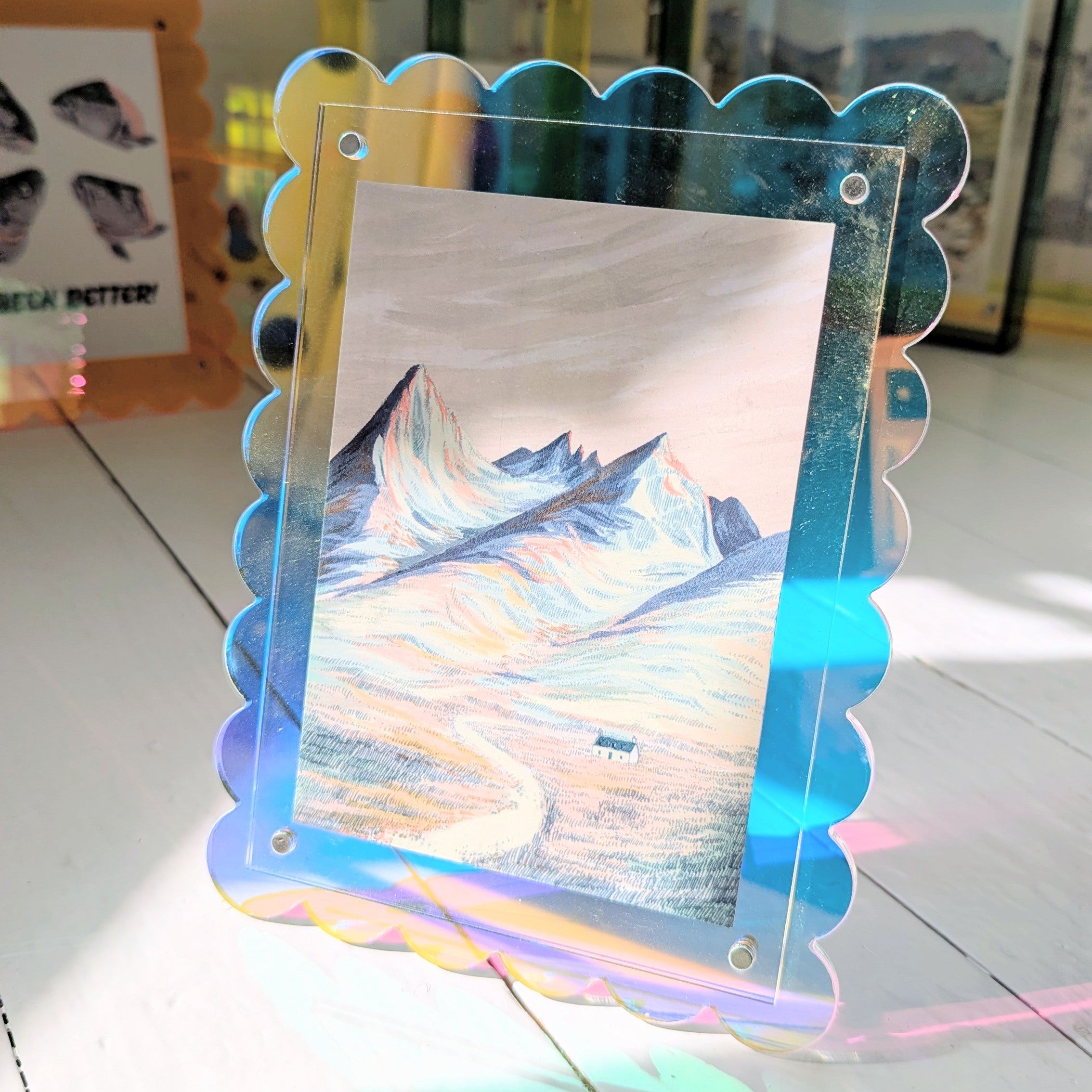 Iridescent Scalloped Acrylic Frame