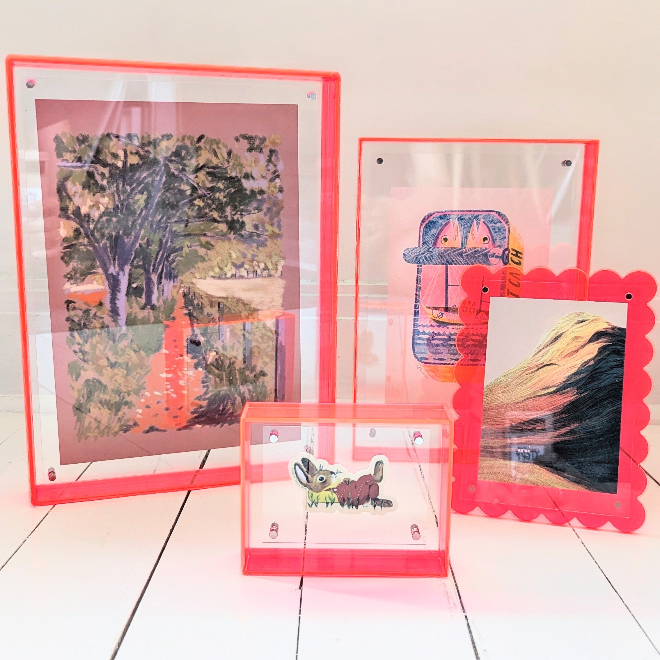 Large Pink Acrylic Frame (Rounded Corners)