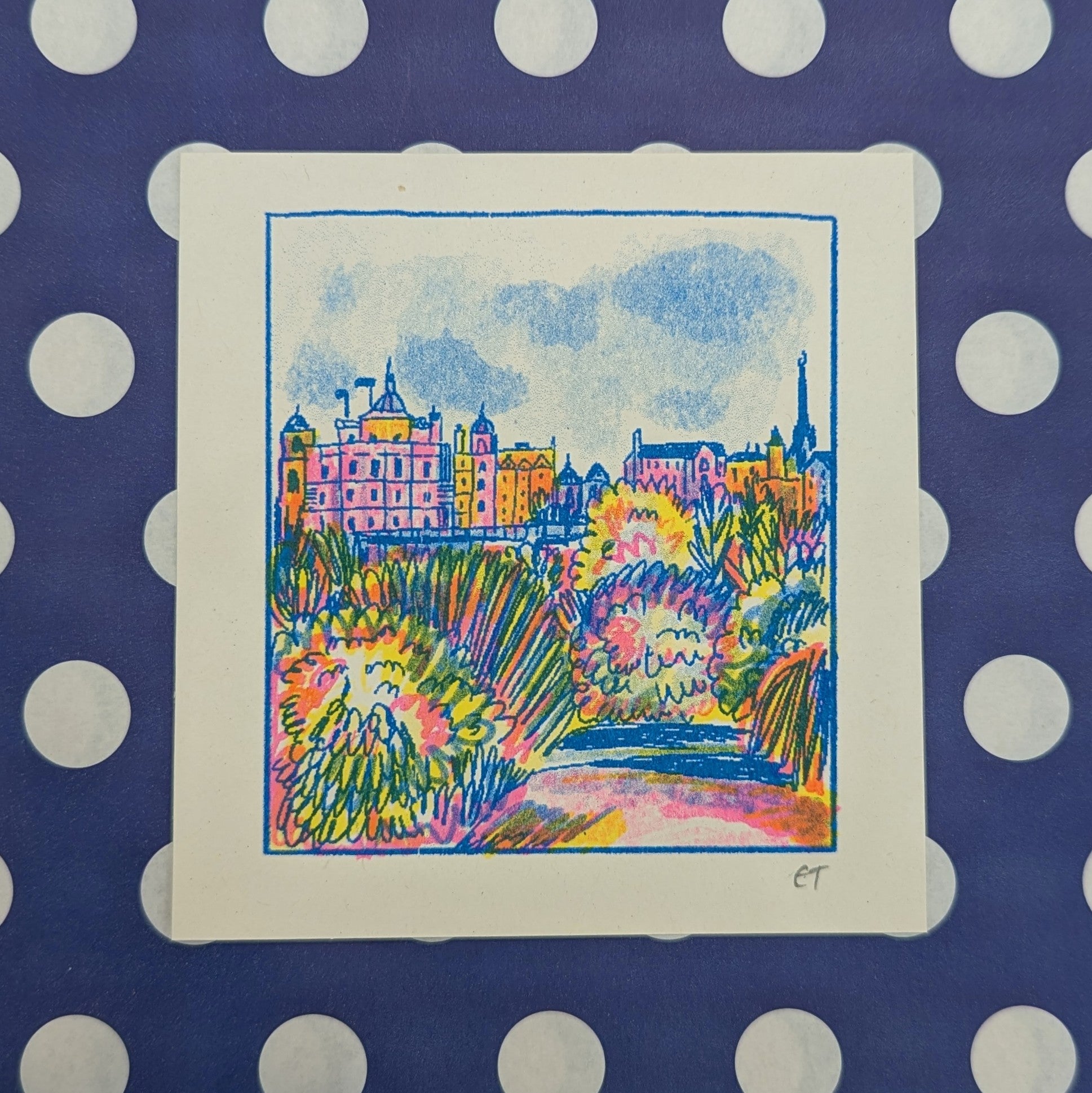 Princes Street Gardens Mini Riso Print