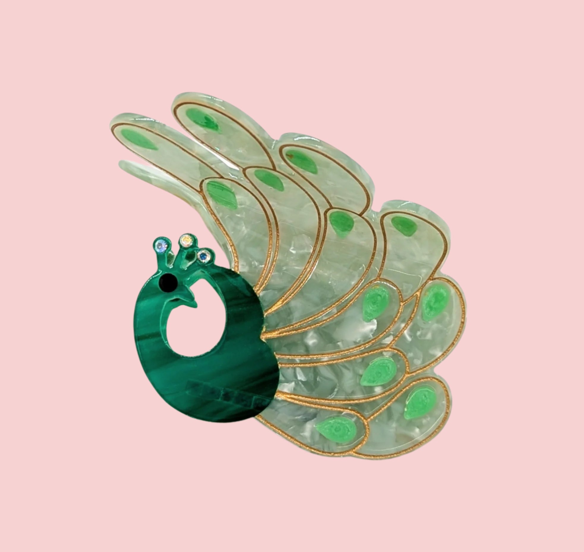 Peacock Hair Clip