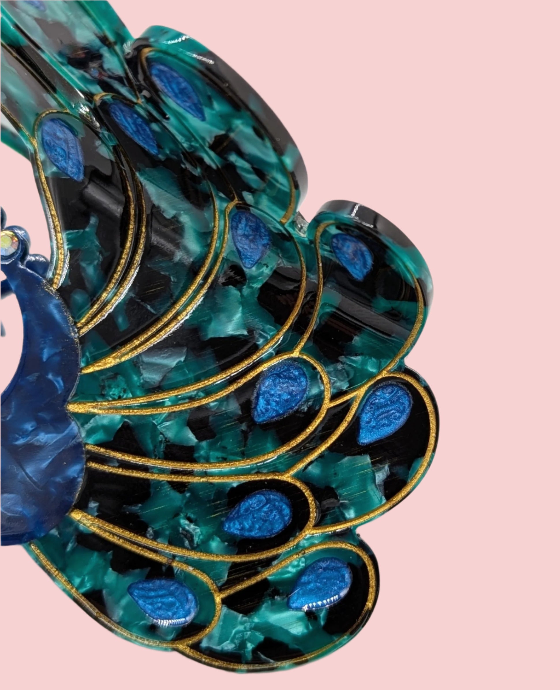 Peacock Hair Clip