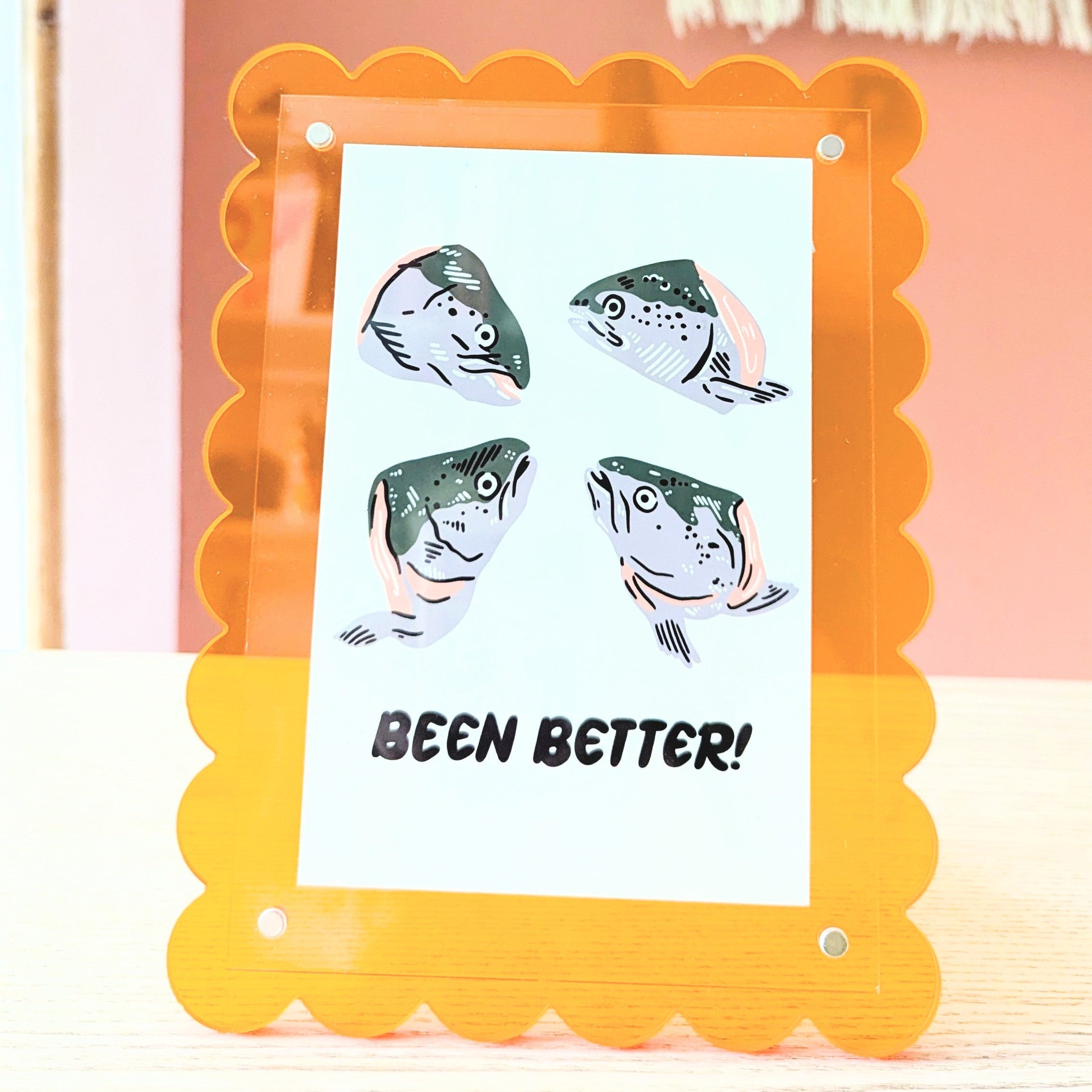 Orange Scalloped Acrylic Frame