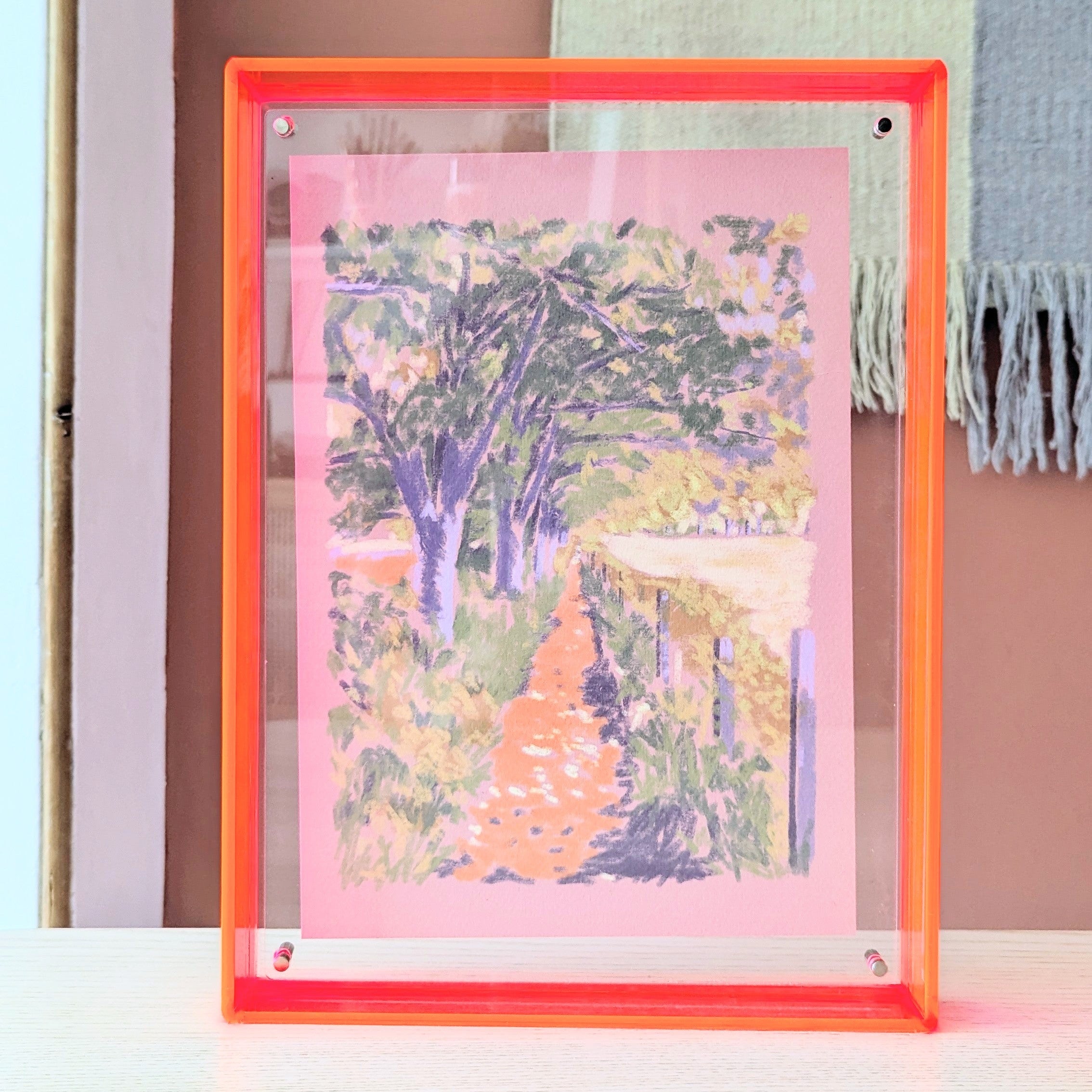 Large Pink Acrylic Frame (Rounded Corners)