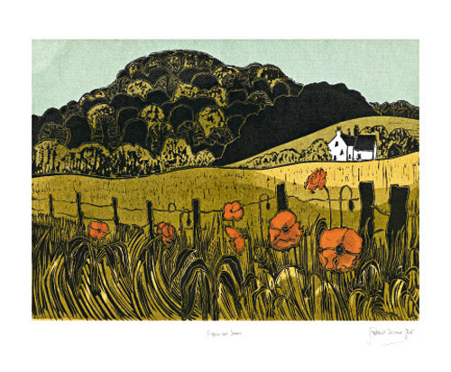 Poppies & Downs Blank Card