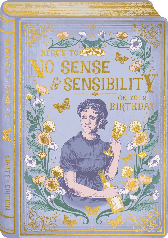 Sense & Sensibility Book Birthday Card