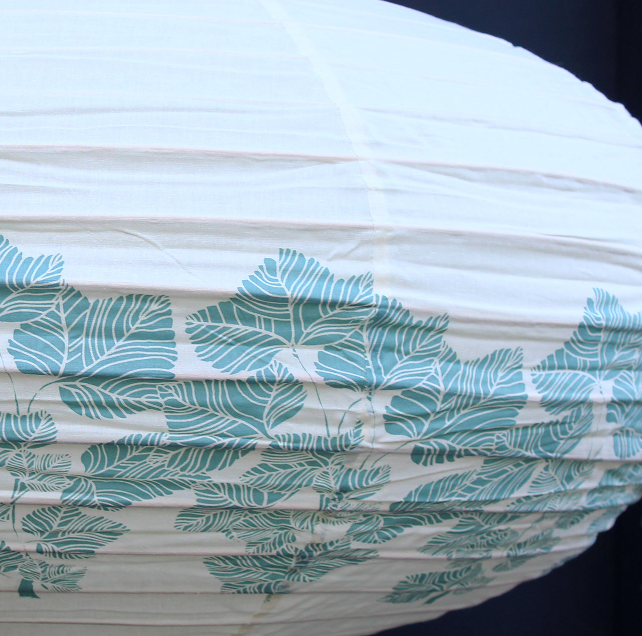 Small 60cm Cream & Teal Vine Pendant Lampshade