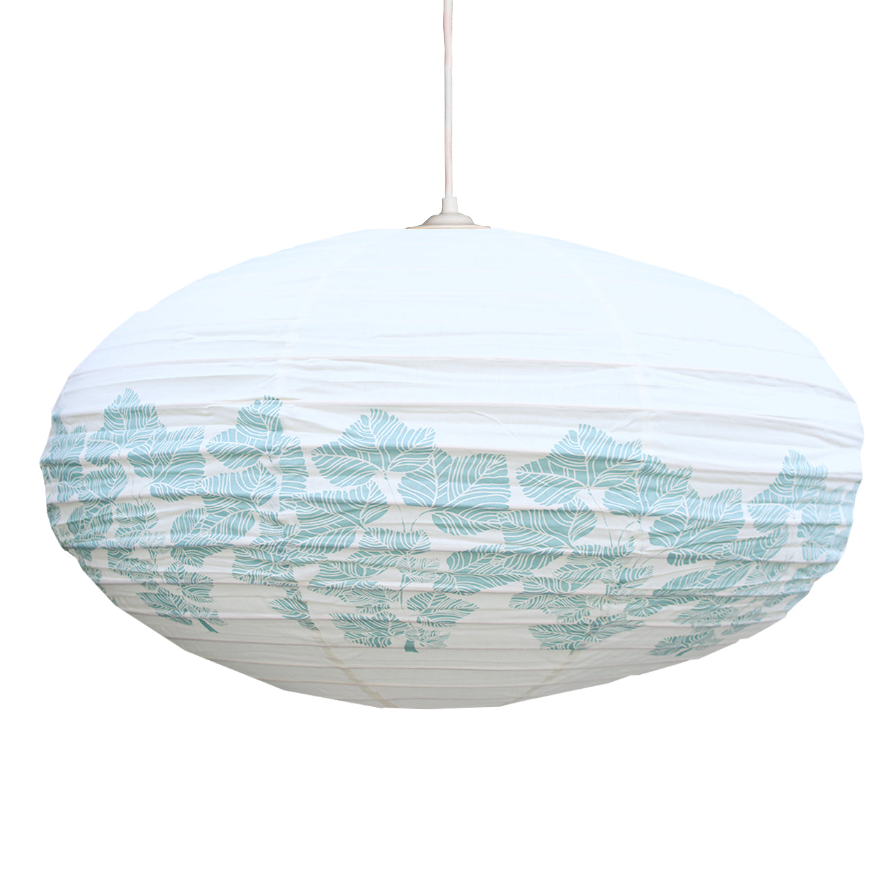 Small 60cm Cream & Teal Vine Pendant Lampshade