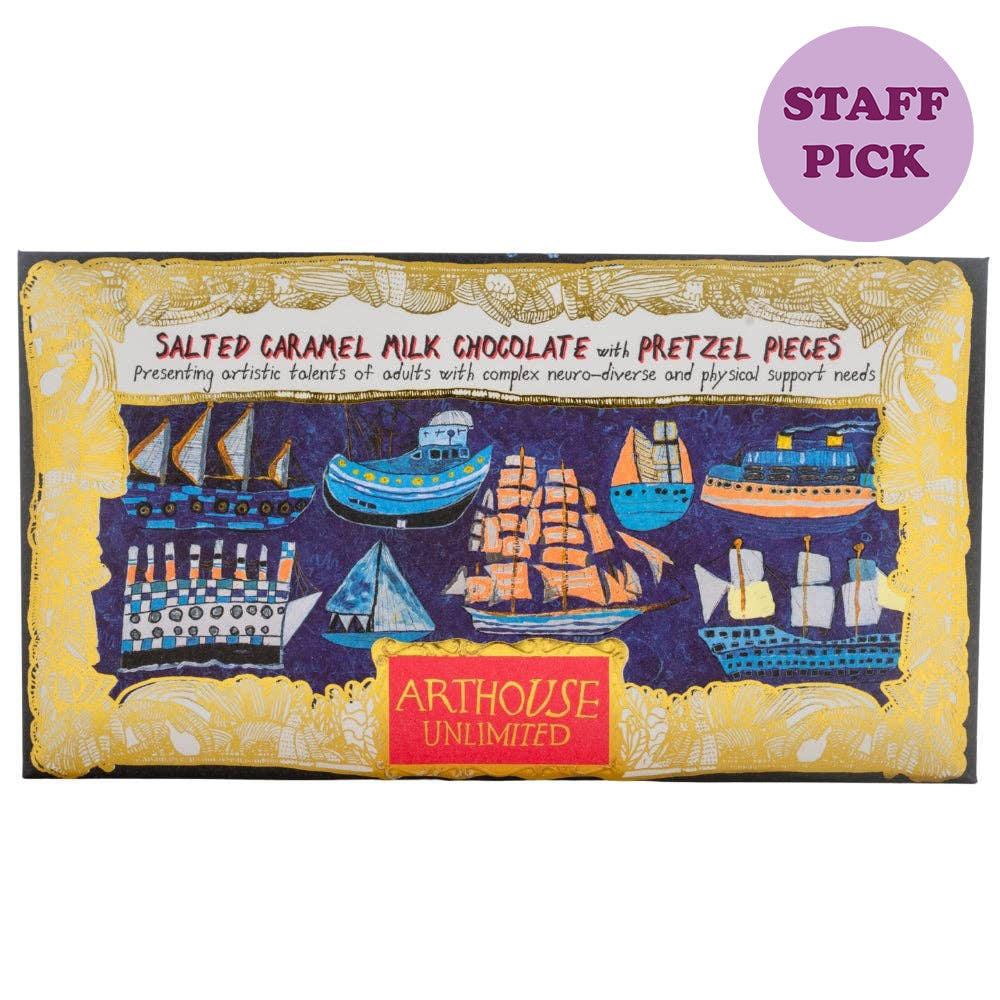 Ship Ahoy, Salted Caramel Milk Chocolate with Pretzel Pieces