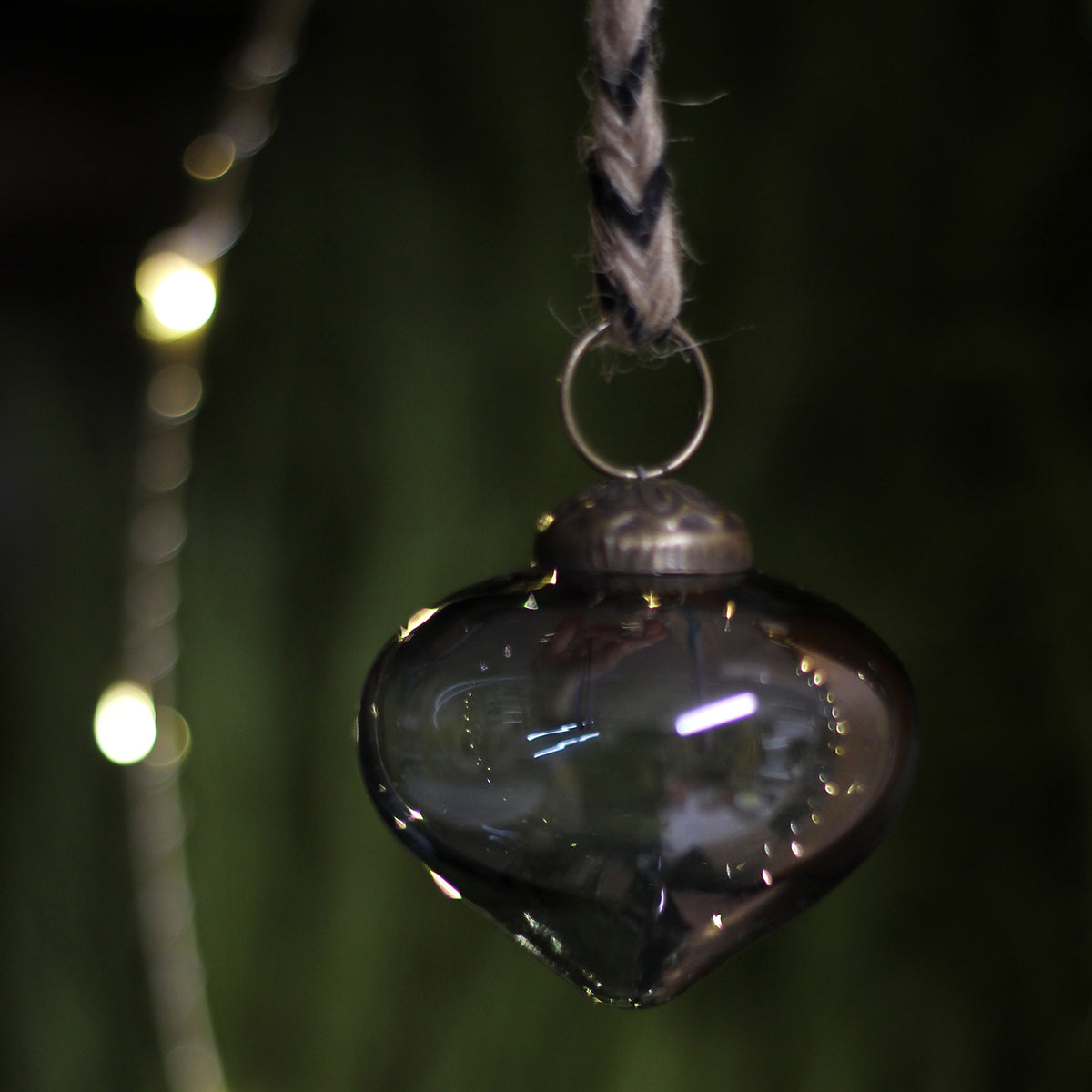 Smoke Lustre Glass Bauble - Round or Teardrop