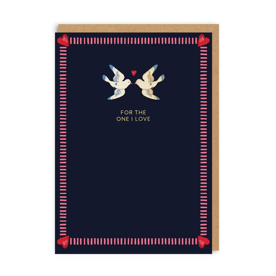 Doves For The One I Love Card With Enamel Pin Badge
