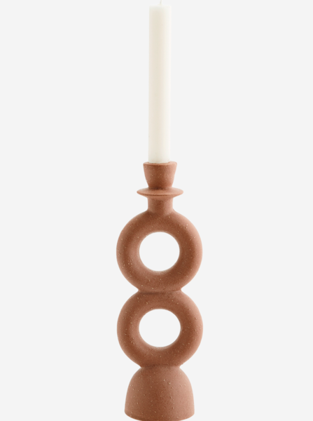 Geometric Terracotta Stoneware Candle Holder
