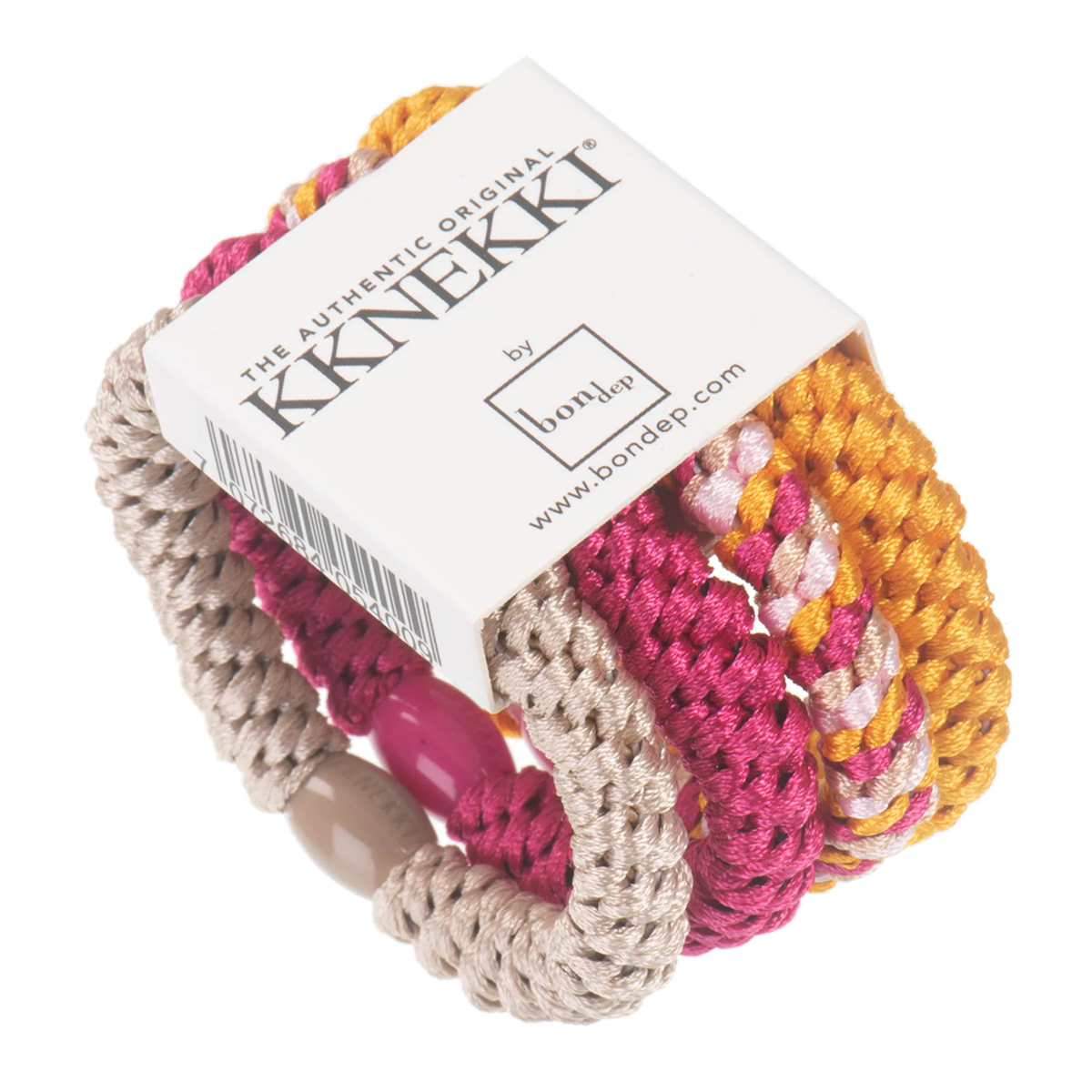 Set Of 4 Orange & Pink Kknekki Hair Ties