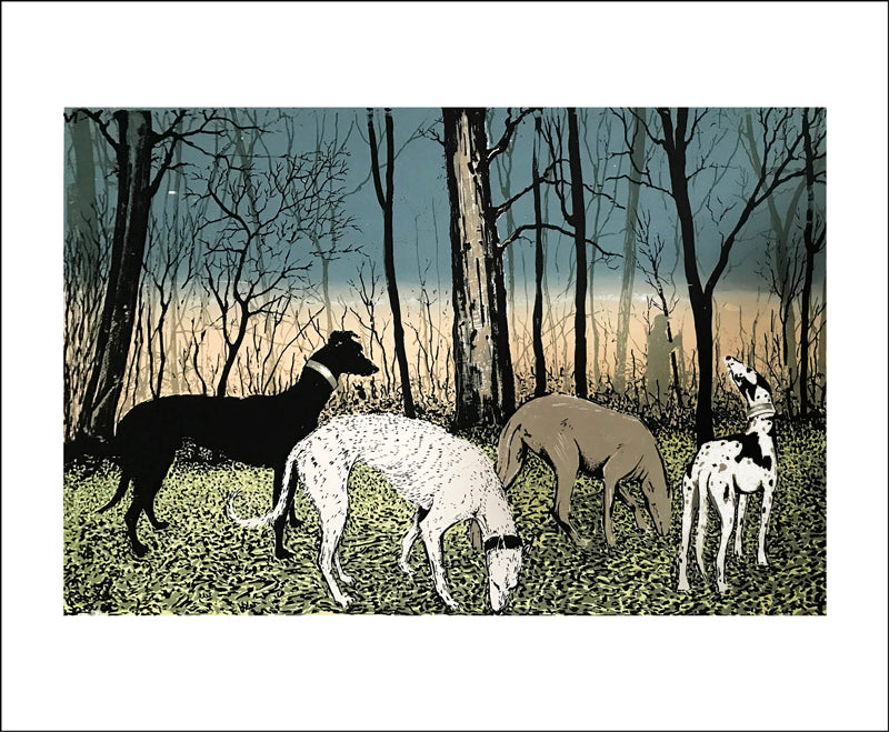 Out With The Dogs Blank Card