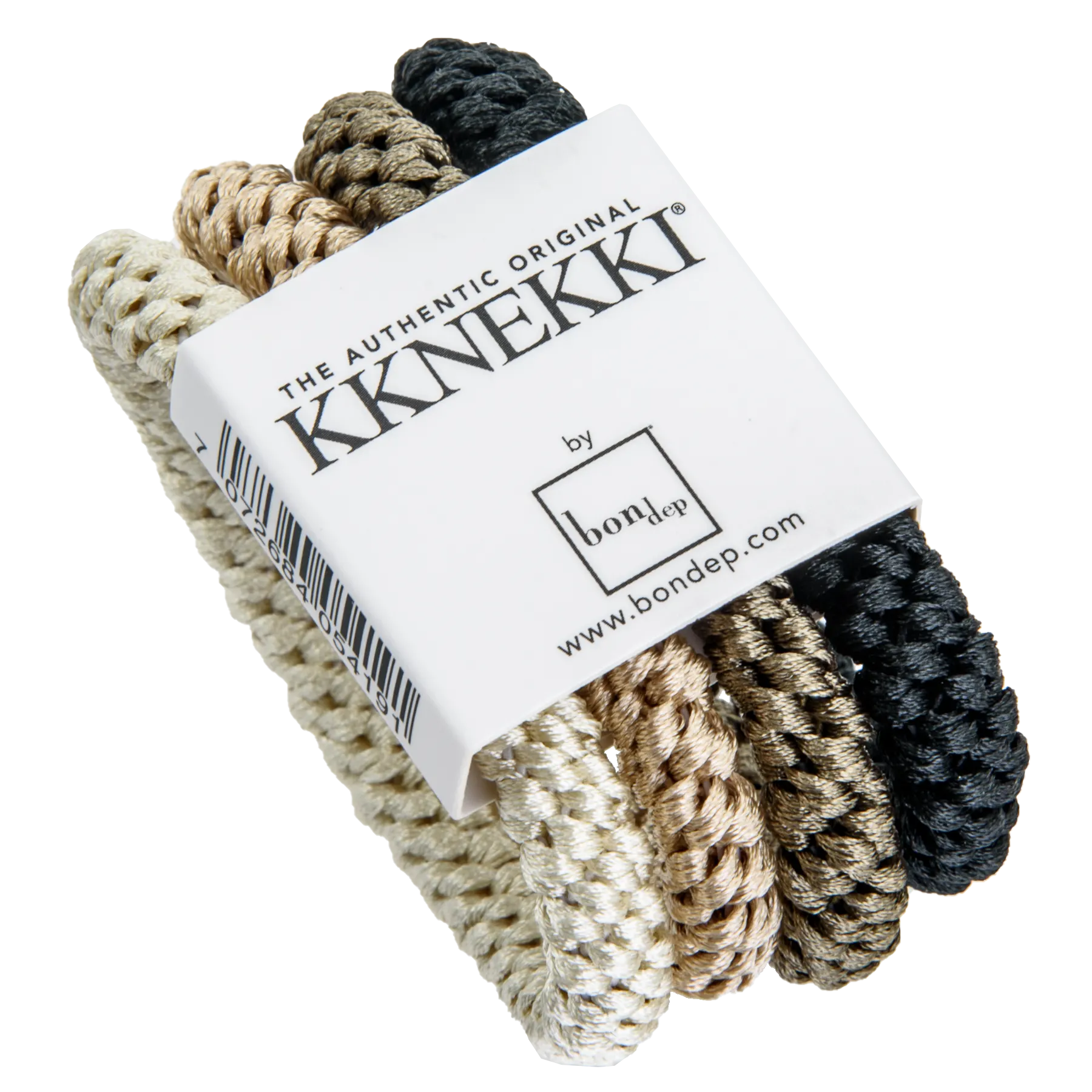 Set Of 4 Black, Mole, Beige & Cream Kknekki Hair Ties