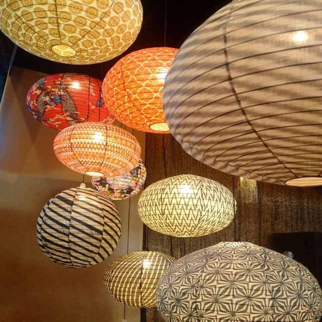 Small 60cm Cream & Black Rice Cotton Pendant Lampshade