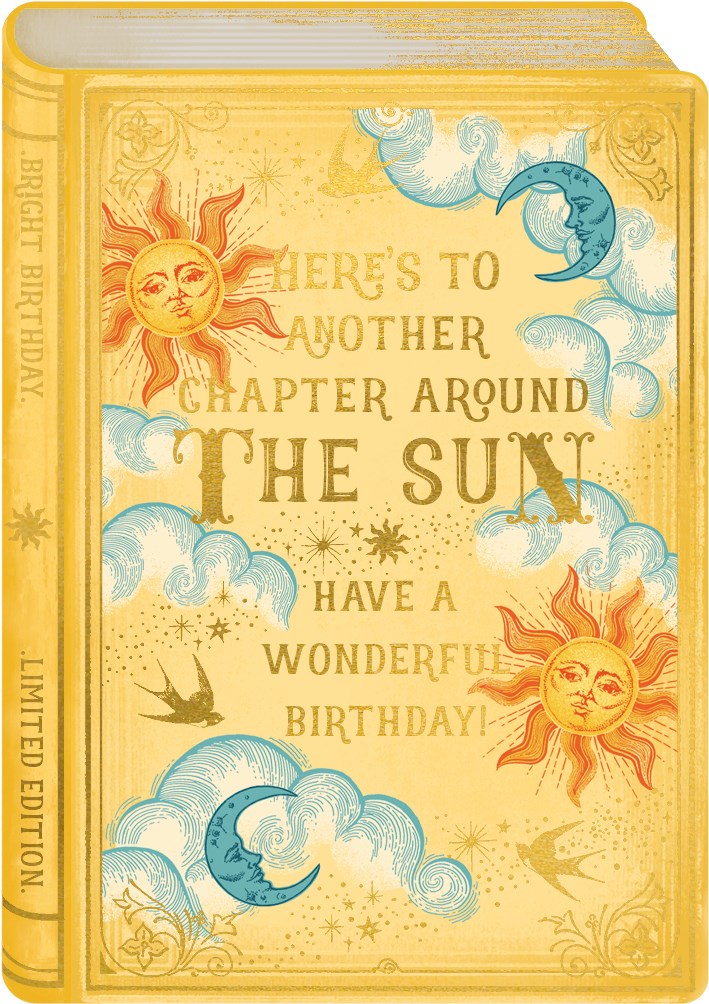 Bright Sun Book Birthday Card